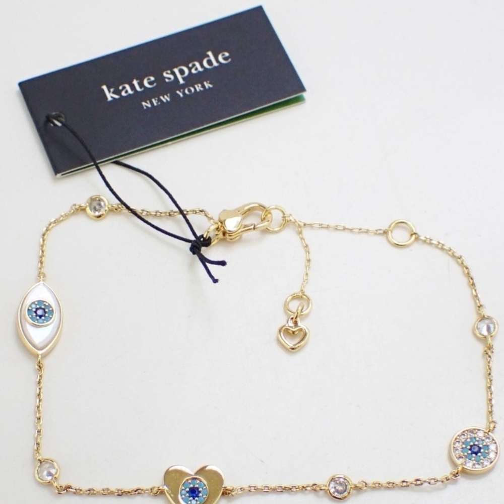Kate Spade Gold Bracelet with Blue Accents